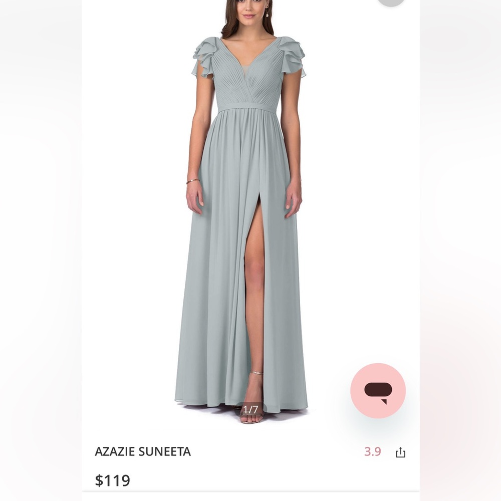 Azazie Suneeta bridesmaid dress - color: Dolphin Gray